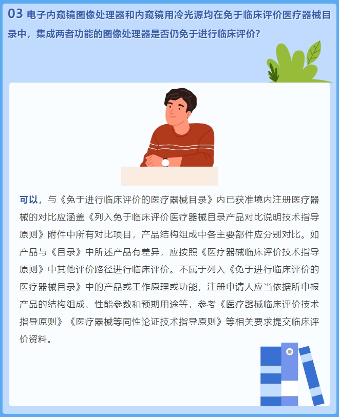 電子內(nèi)窺鏡圖像處理器和內(nèi)窺鏡用冷光源均在免于臨床評價醫(yī)療器械目錄中，集成兩者功能的圖像處理器是否仍免于進行臨床評價？(圖2)